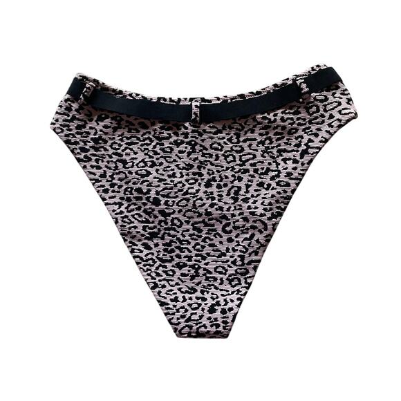 Victoria Secret Wild Wanderer High Waisted Belted Bikini Bottom Leopard Size M - Picture 2 of 7